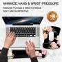 HOMKUMY Mouse Pad with Wrist Support and Keyboard Wrist Rest, Ergonomic Memory Foam Wrist Cushion Support with Non Slip Rubber Base Set for Computer Laptop Mac, Easy Typing & Pain Relief, Peony Flower