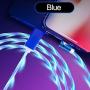 Crozziz Flowing LED Magnetic Charging Cable.3 in 1 Cable(2 Packs,5 ft) Blue+Green