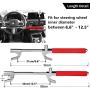 Tevlaphee Steering Wheel Lock for Cars,Wheel Lock,Vehicle Anti-Theft Lock,Adjustable Length Clamp Double Hook Universal Fit Emergency Hammer Window Breaker Self Defense Heavy Duty Secure (Red)