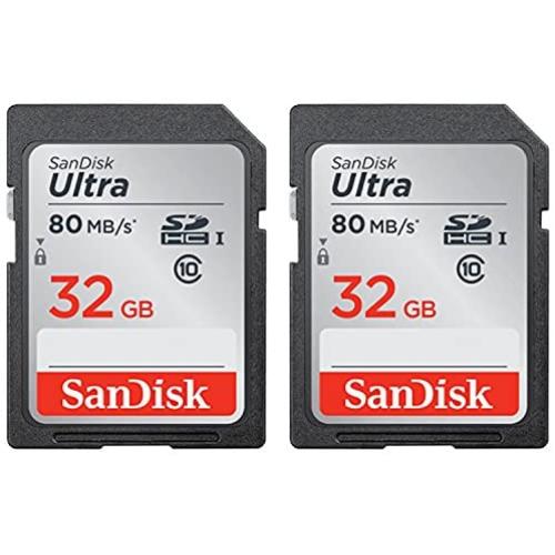 Calumet Sandisk Ultra SDHC 32GB 80MB/S C10 Flash Memory Card (SDSDUNC-032G-AN6IN) 2 Pack