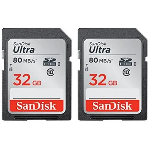 Calumet Sandisk Ultra SDHC 32GB 80MB/S C10 Flash Memory Card (SDSDUNC-032G-AN6IN) 2 Pack