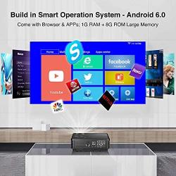 Bluetooth WiFi Video Projector HD Home Theater Digital LCD LED Proyector with 4600 Lux Android Projector for Indoor Outdoor Entertainment Game HDMI USB VGA AV TV Stick Xbox Blue-ray Player Wii Laptop