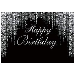 Funnytree 7x5ft Happy Birthday Party Backdrop Silver Glitter Bokeh Sequin Spots Photography Background Sparkle Shining Dots Girl Lady Baby Banner Cake Table Decoration Photo Booth