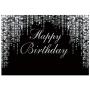 Funnytree 7x5ft Happy Birthday Party Backdrop Silver Glitter Bokeh Sequin Spots Photography Background Sparkle Shining Dots Girl Lady Baby Banner Cake Table Decoration Photo Booth
