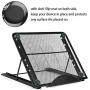Metal Mesh Laptop Tablet Stand, Foldable Portable Ventilated Desktop Laptop Holder, Desktop Document Book Holder, Black (Black3)