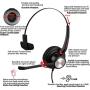 Emaiker Corded RJ9 Telephone Headset One Ear with Noise Cancelling Microphone RJ9 4-Pins Jack for Office Landline Phones for Avaya PolyCom Nortel Altigen Toshiba Siemens IP Desk Phones