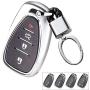 ROYALFOX(TM Silver TPU Smart Remote Key 2 3 4 5 6 Buttons Case Cover Fob for 2016 2017 2018 2019 2020 Chevrolet Malibu Camaro Cruze Traverse Spark Sonic Volt Bolt (Silver)