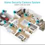 XVIM 1080P Full Color Night Vision 8CH Home Security Camera System, 4PCS 1080P HD Cameras with 1TB Hard Drive Night Vision Easy Remote Access Motion Alert