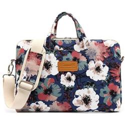 Canvaslife Blue camellia Pattern 15 inch Waterproof Laptop Shoulder Messenger Bag Case With Rebound Bubble Protection for 14 inch-15.6 inch laptop Macbook Pro 15 Case Bag