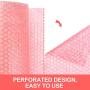 Fuxury Pink Anti-Static Bubble Cushioning Wrap Roll Air Bubble Roll 1 Roll 36 Feet,Perforated Every 12'',Included 10 Fragile Sticker Labels for Packaging Moving Shipping Boxes Supplies