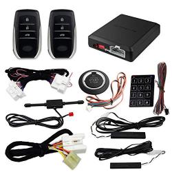 EASYGUARD EC002PP-T2-HIL Plug and Play PKE Remote Starter Passive keyless Entry Push Start Button Fit for Key Start Petrol Toyota Hilux 2016-2019 CAN Bus Compatible OBD2 Connector