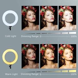 ZOMEI 14 inch LED Ring Light, Dimmable 41W 5500k Output Makeup and YouTube Video Light Professional Photography Lights with Stand, Orange Plastic Filters and Carrying Bag