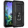 YZOK Compatible with LG Aristo 5 Case,with HD Screen Protector Phoenix 5,Case,[Military Grade] Ring Car Mount Kickstand Hybrid Hard PC Soft TPU Shockproof Protective Case for LG K8x (Black)