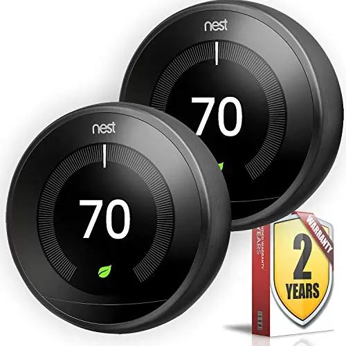 Nest Learning Thermostat - 3rd Generation - (2 Pack, Black)