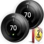 Nest Learning Thermostat - 3rd Generation - (2 Pack, Black)