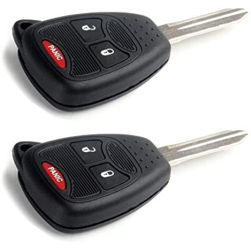 SCITOO 2pcs Key Fob Keyless Entry Remote Control 3 Buttons fit for Dodge Dakota Durango 04-08 for Jeep Compass Patriot 07-12 56040669 KOBDT04A