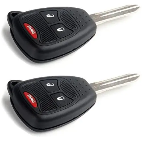 SCITOO 2pcs Key Fob Keyless Entry Remote Control 3 Buttons fit for Dodge Dakota Durango 04-08 for Jeep Compass Patriot 07-12 56040669 KOBDT04A