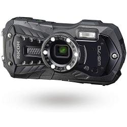 Ricoh RICOH WG-70 Black Waterproof Digital Camera 16MP High Resolution Images Waterproof 14m Shockproof 1.6m Underwater Photography 6-LED Ring Light Digital Microscope Mode Tough Body Design.
