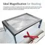 3X Large Full Page Magnifier with 12 LED Lights[Provide Evenly Lit Viewing Area], Foldable Flip-Out Legs, Dual Power Supply Modes- Ideal for Hands Free Reading, Low Vision, Seniors with Aging Eyes