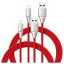 iPhone Charger 3ft 2 Pack, Xcentz MFi Certified Lightning Cable, High-Speed iPhone Charger Cable Durable Braided Charging Cord for iPhone 11/X/XS/XR/XS Max/8/7/7 Plus/6/5s, iPad Mini/Air, Red