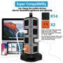 Power Strip Tower, Lovin Product Surge Protector Electric Charging Station, 14 Outlet Plugs with 4 USB Slot 6 feet Cord Wire Extension Universal Charging Station (1-Pack)