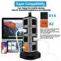 Power Strip Tower, Lovin Product Surge Protector Electric Charging Station, 14 Outlet Plugs with 4 USB Slot 6 feet Cord Wire Extension Universal Charging Station (1-Pack) Power Strip Tower, Lovin Product Surge Protector Electric Charging Station, 14 Outlet Plugs with 4 USB Slot 6 feet Cord Wire Extension Universal Charging Station (1-Pack)