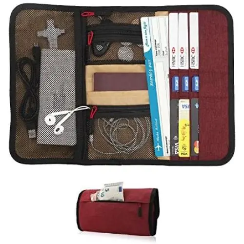 Maxjoy Leather Passport Holder Cover - RFID Blocking Travel Passport Wallet Card Organizer passport case