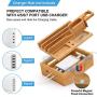 Bamboo Charging Station for Multiple Devices - Pezin & Hulin Electronic Docking Station Organizer for Apple Product, Cellphone, AirPods, iWatch, Tablet (Included 5 Charging Cables, No Power Supply)