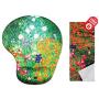 Gustav Klimt Flower Garden Ergonomic Design Mouse Pad with Wrist Support. Gel Hand Rest. Matching Microfiber Cleaning Cloth for Glasses, Cars & Electronics. Mouse Pad for Laptop, PC Computer & Mac.