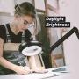 Brightech LightView Pro Magnifying Lamp & Table Clamp - Max Comfort - Pro Work Like Lash Extensions & Crafts - Durable Glass Magnifier with Bright LED Light - Dimmable & Adjustable Light Color