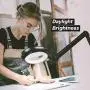 Brightech LightView Pro Magnifying Lamp & Table Clamp - Max Comfort - Pro Work Like Lash Extensions & Crafts - Durable Glass Magnifier with Bright LED Light - Dimmable & Adjustable Light Color
