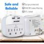 Maximm Compact Portable Travel Power Strip, USB Surge Protector, 490 Joules, 3 AC Outlets + 2 USB Charging Ports, 5V/2.4A Total, 15A 1875W Max - ETL Listed