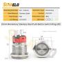 STARELO 19MM 3/4'' Momentary Push Button Switch 5A 12V 1NO1NC Waterproof Stainless Steel Shell with LED Ring with Wire Socket Plug(Red)