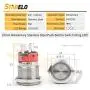 STARELO 19MM 3/4'' Momentary Push Button Switch 5A 12V 1NO1NC Waterproof Stainless Steel Shell with LED Ring with Wire Socket Plug(White)