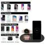 Wireless Charger 3 in 1, Wireless Charging Station for Samsung Galaxy Watch Active 2 Galaxy Watch 3 and Galaxy Buds Pro, Fast Charger Stand Dock Compatible with iPhone Samsung Galaxy S20 S10 (Black)