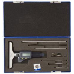 Fowler Full Warranty IP54 Absolute Electronic Depth Micrometer, 54-225-456, 0-6'' Measuring Range, 0.00005''/.001mm Resolution, 0.00016'' Accuracy, 0.176'' Rod Diameter