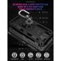 YZOK Compatible with LG Aristo 5 Case,with HD Screen Protector Phoenix 5,Case,[Military Grade] Ring Car Mount Kickstand Hybrid Hard PC Soft TPU Shockproof Protective Case for LG K8x (Black)