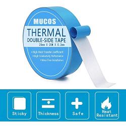 Thermal Tape, 10 mm x 25M x 0.2mm Double Side Adhesive Thermal Conductive Tape for Heatsink, LED,IGBT, IC Chip, Computer CPU, GPU, Modules, Electrically Insulated
