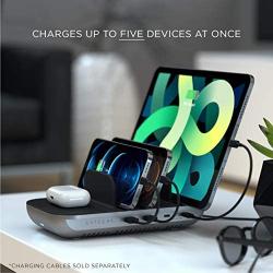 Satechi Dock5 Multi-Device Charging Station with Wireless Charging – Cables Sold Separately – Compatible with 2020 iPad Air, 2020 iPad Pro, iPhone 12 Pro Max/12 Pro/12 Mini/12, AirPods Pro