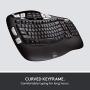 Logitech MK550 Wireless Wave Keyboard and Mouse Combo - Includes Keyboard and Mouse, Long Battery Life, Ergonomic Wave Design - Black