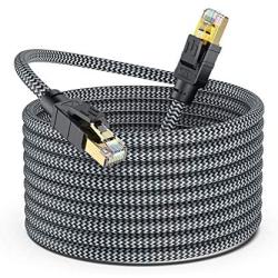 Cat8 Ethernet Cable 6ft, Aifxt Braided Heavy Duty High Speed 26AWG Cat8 LAN Network Cable 40Gbps 2000Mhz with Gold Plated RJ45 Connector, Weatherproof SSTP UV Resistant for Router, Modem, Xbox