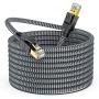 Cat8 Ethernet Cable 6ft, Aifxt Braided Heavy Duty High Speed 26AWG Cat8 LAN Network Cable 40Gbps 2000Mhz with Gold Plated RJ45 Connector, Weatherproof SSTP UV Resistant for Router, Modem, Xbox
