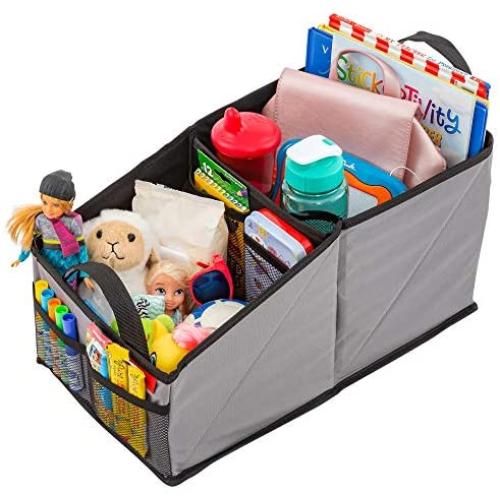 Lusso Gear Car Seat Organizer for Front or Backseat - Great for Adults & Kids, Features 9 Storage Compartments for Toys, Magazines, Tissues, Maps, Books, Documents, Games & More