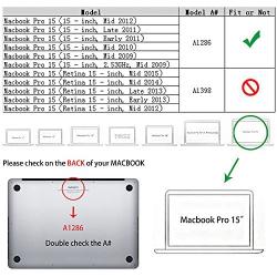 RUBAN Case Compatible with MacBook Pro 15 inch 2011 2010 2009 Release A1286, Plastic Hard Case Shell and Keyboard Cover for Older Version MacBook Pro 15 Inch with CD-ROM - Grey