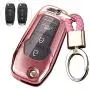 ROYALFOX(TM 2 3 Buttons Soft TPU flip Remote Key Fob case Cover for 2015 2016 2017 2018 2019 Ford F150 F250,Focus 3 Escort Kuga Everest Fiesta Mustang Edge MKV Fusion 2016 Ranger (Pink)