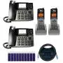 Motorola ML1002S (ML1000 x1,ML1100 x1) DECT 6.0 4-Line Phone System with Digital Receptionist and Answering System Bundle with ML1200 x2 Cordless Handset, Blucoil 10-FT Cat5e Cable, 10 AAA Batteries