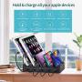 Foldable USB Charging Station Dock - 5-Port - Fast Charger Docking Station for Multiple Devices - Multi Device Charger Organizer - Compatible with Apple iPad iPhone and Android Cell Phone and Tablet