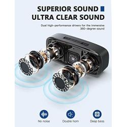 LENRUE Bluetooth Speaker, Wireless Portable Speaker with Loud Stereo Sound, Rich Bass, 12-Hour Playtime, Built-in Mic. Perfect for iPhone, Samsung and More