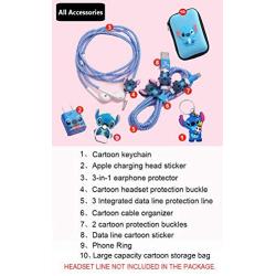 DIY Protector Stitch Set, Data Cable USB Charger Data Line Earphone Wire Saver Protector Compatible for iPhone 11 12 Pro Max XS XR X 7 8 Plus iPad iPod Series (Stitch)