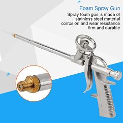 Wendry Stainless Steel Caulking Foaming Gun, Foam Expanding Spray Gun Sealant Dispensing PU Insulating Applicator Tool Easy to Use and Clean
